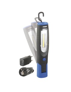1 - Lampada torcia ricaricabile con tecnologia led cob officina garage Fervi 0401