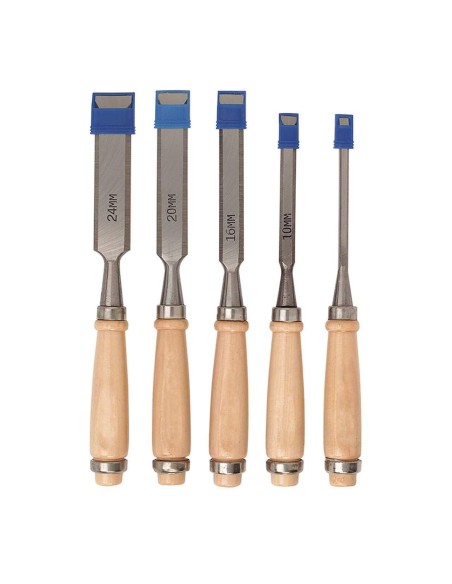 2 - Serie 5 pz scalpelli scalpello utensili da legno Fervi 0168