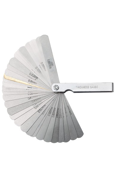 1 - Spessimetro calibro spessori 20 lame metrico misuratore 0,05-1,00 mm Fervi 0212
