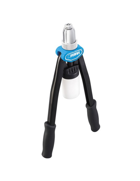 1 - Rivettatrice a doppia leva per rivetti da 3 a 6,4 mm testina rotante Fervi 0454