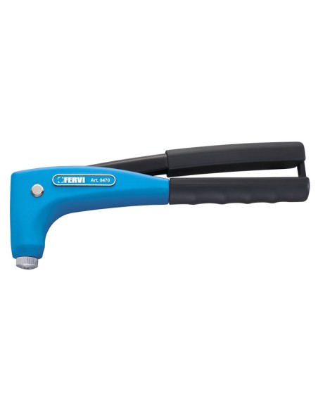 1 - Rivettatrice pinza a cambio rapido in acciaio testa rotante rivetti Fervi 0470