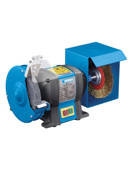 1 - Smerigliatrice combinata mola e spazzola 350w da banco Fervi 0510