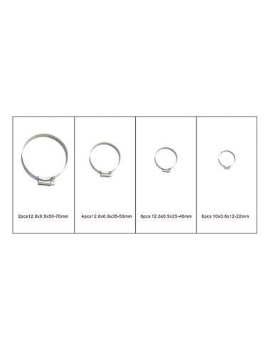2 - Assortimento 20 fascette fascetta stringitubo metallica acciaio Fervi 0261