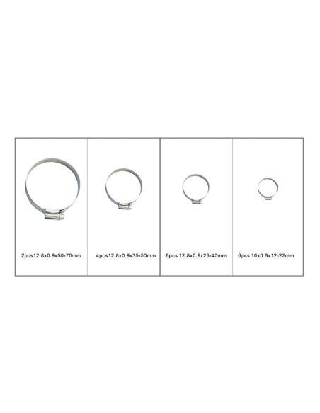 2 - Assortimento 20 fascette fascetta stringitubo metallica acciaio Fervi 0261