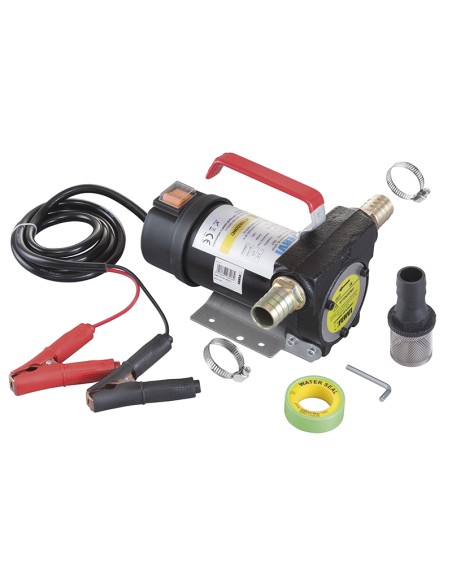 1 - Pompa 12v travaso aspirazione gasolio nafta diesel oli con accessori Fervi 0755