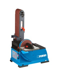 1 - Levigatrice nastro 100 mm e disco 150 mm banco inclinabile combinata Fervi 0523