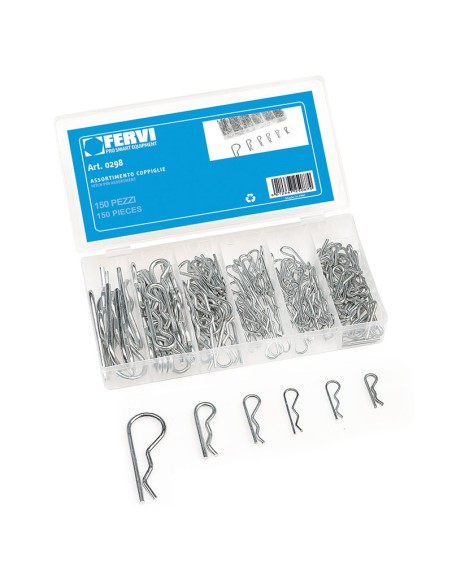 1 - Serie set kit assortimento coppiglie di sicurezza Fervi 0298
