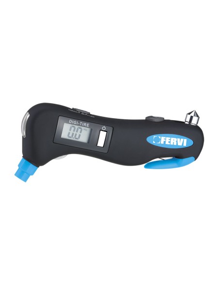 1 - Manometro misuratore digitale pressione pneumatici auto moto Fervi 0543