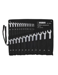 1 - Set kit 25 pz chiavi combinate satinate metriche 6-32 mm Fervi 0544