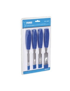 1 - Serie 4 pz scalpelli scalpello utensili da legno Fervi 0300