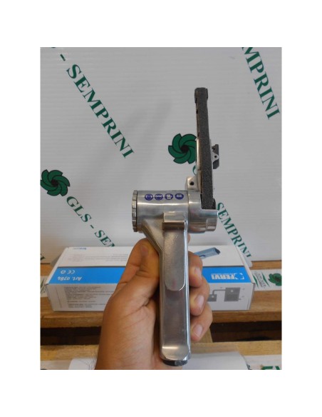 7 - Levigatrice pneumatica a nastro abrasivo 10x330 mm x compressore aria Fervi 0784