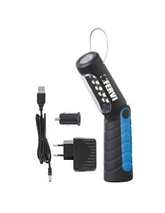 1 - Lampada torcia a led ricaricabile garage officina auto nautica Fervi 0597