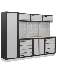 1 - Arredamento modulare officina mobili banchi armadi cassettiere Fervi a007d