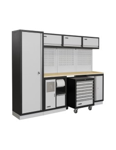1 - Arredamento modulare officina mobili banchi armadi cassettiere Fervi a007e