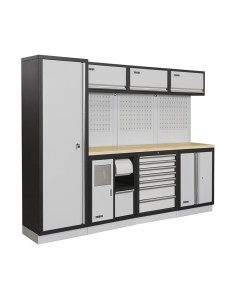 1 - Arredamento modulare officina mobili banchi armadi cassettiere Fervi a007g