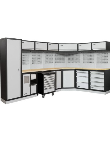 1 - Arredamento modulare officina mobili banchi armadi cassettiere Fervi a007h