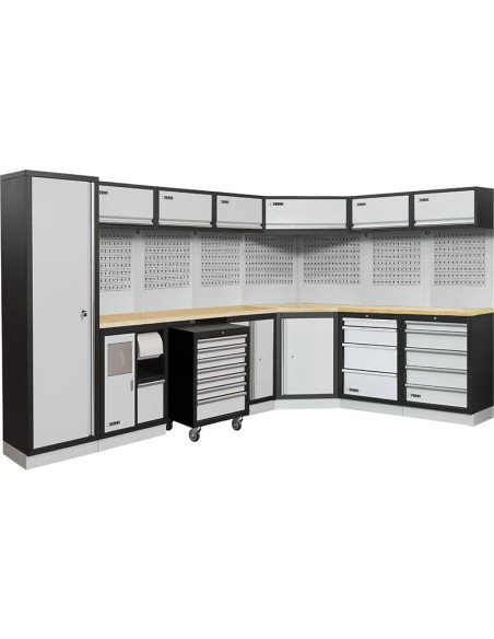 1 - Arredamento modulare officina mobili banchi armadi cassettiere Fervi a007h