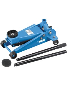 1 - Cric sollevatore martinetto idraulico carrello acciaio 3 ton auto Fervi c038/30