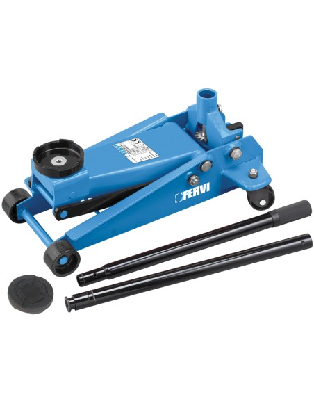 1 - Cric sollevatore martinetto idraulico carrello acciaio 3 ton auto Fervi c038/30