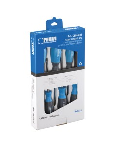1 - Set 6 giraviti giravite cacciaviti a taglio e croce Fervi c880/006
