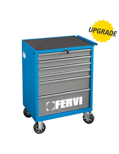 1 - Carrello cassettiera porta utensili attrezzi officina Fervi c900/b