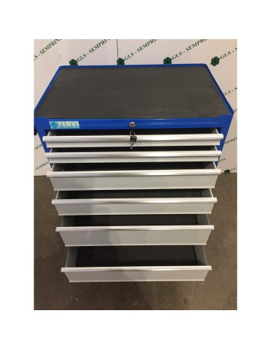 3 - Carrello cassettiera porta utensili attrezzi officina Fervi c900/b