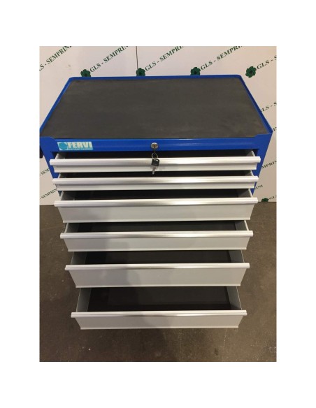 3 - Carrello cassettiera porta utensili attrezzi officina Fervi c900/b