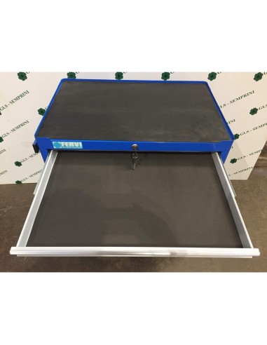 4 - Carrello cassettiera porta utensili attrezzi officina Fervi c900/b