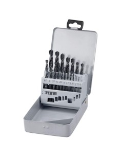 1 - Serie 19 pz punte hss rullate x trapano 1-10 mm acciaio metallo ferro Fervi p045