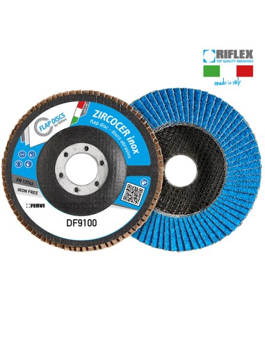 1 - Disco lamellare abrasivo ø115 grana 40 zirconio ceramicato Fervi df91