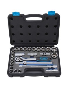 1 - Serie di bussole esagonali a pollice da 1/2" con accessori 27 pz Fervi sn4p3n027