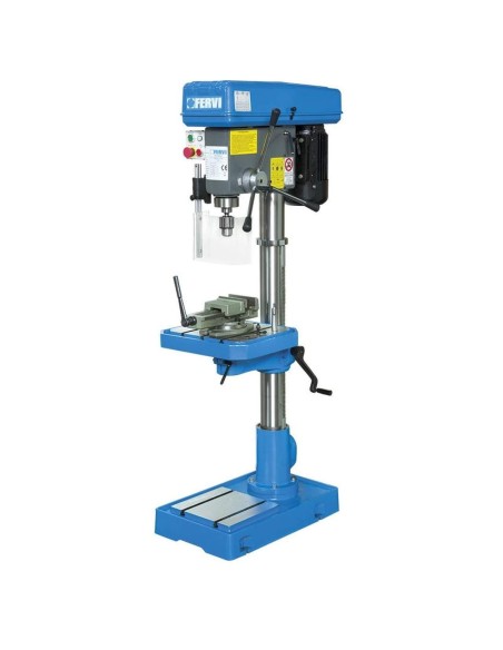 1 - Trapano a colonna da ferro trifase trasmissione a cinghia 400v 1,5 kw Fervi t032
