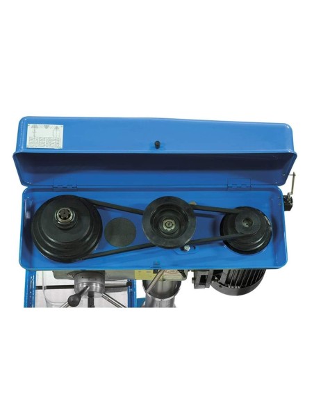 4 - Trapano a colonna da ferro trifase trasmissione a cinghia 400v 1,5 kw Fervi t032