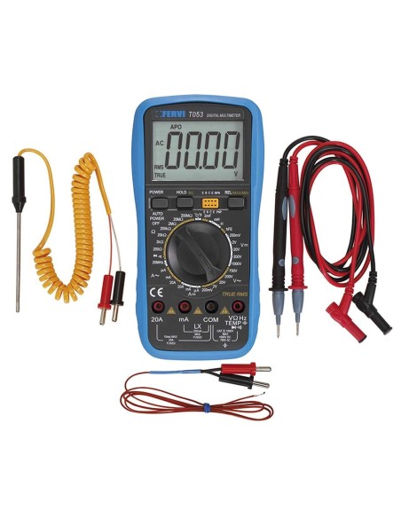 1 - Multimetro tester digitale ac dc sonda temperatura professionale Fervi t053