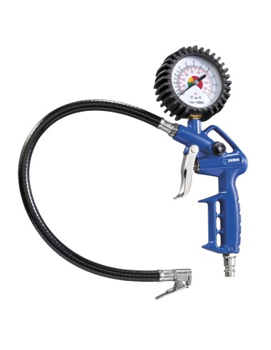 1 - Manometro pistola gonfiaggio misuratore pressione gomme Fervi w021pg