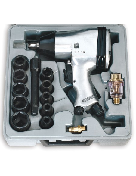 1 - Set avvitatore ad impulsi pneumatico pistola aria compressa 1/2" Fervi 0044