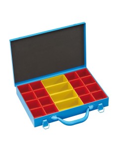 1 - Valigetta porta minuteria metallo 20 scomparti Fervi 0423/1