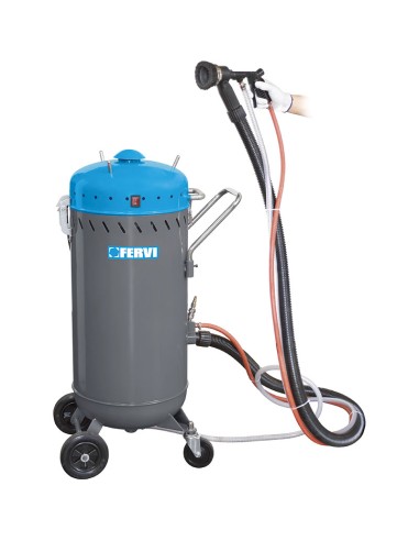 1 - Sabbiatrice portatile x esterno con aspiratore sabbiare sabbiatura Fervi 0462