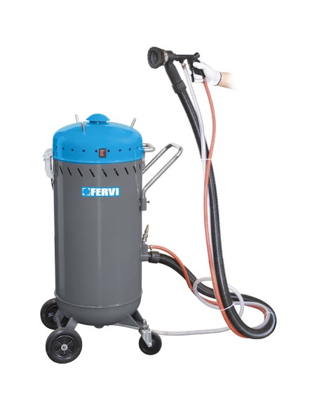 1 - Sabbiatrice portatile x esterno con aspiratore sabbiare sabbiatura Fervi 0462