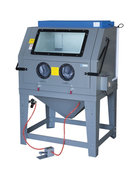 1 - Sabbiatrice professionale con aspiratore a ciclone cabina sabbiatura Fervi 0601