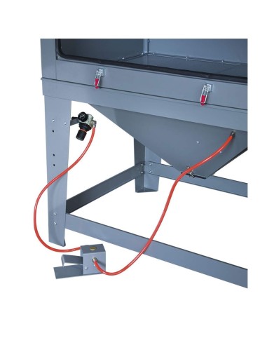 3 - Sabbiatrice professionale con aspiratore a ciclone cabina sabbiatura Fervi 0601