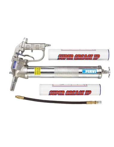 1 - Pompa ingrassatore pneumatico aria 800cc +2 cartucce grasso ø55 mm Fervi 0677/ia