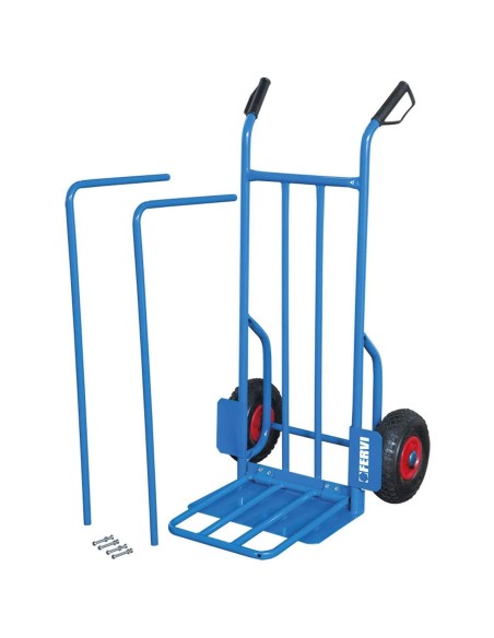3 - Carrello multiuso porta pacchi legna universale ruote portata 150 kg Fervi c189