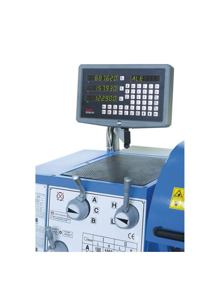 2 - Tornio parallelo con visualizzatore ferro metallo trifase 400v Fervi t070/400v3a