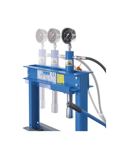 2 - Pressa manuale idraulica 12t con pistone mobile Fervi p001/12