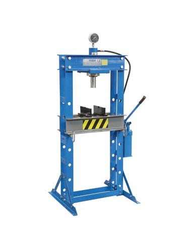 1 - Pressa idraulica manuale 30t manometro pistone mobile 2 velocita' Fervi p001/30