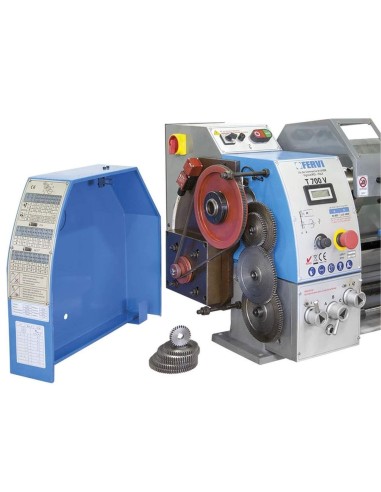 6 - Tornio parallelo ferro metallo monofase velocita' variabile 230 v Fervi t700v