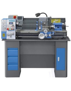 1 - Tornio parallelo con inverter 38mm motore trifase 230v ferro metallo Fervi t900i