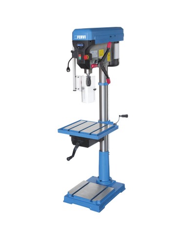 1 - Trapano colonna trasmissione a cinghia motore monofase digitale Fervi 0252/230v