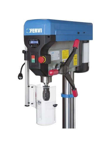 2 - Trapano colonna trasmissione a cinghia motore monofase digitale Fervi 0252/230v